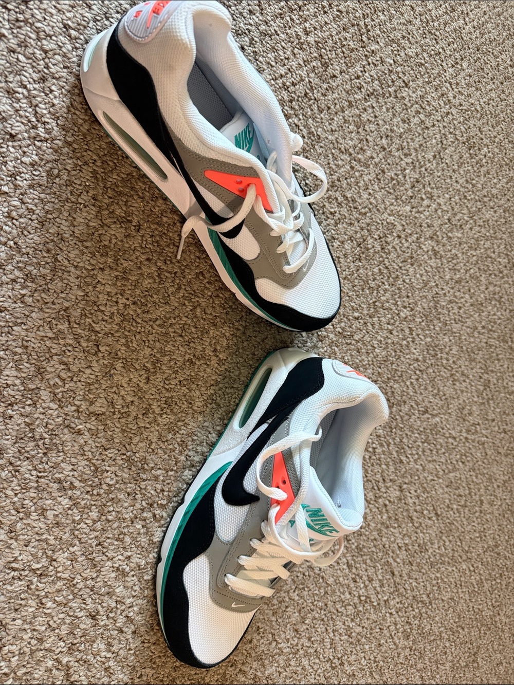 Size 11.5 Nike Air Max Correlate White/BLACK/NEW GREEN/ BRIGHT MANGO